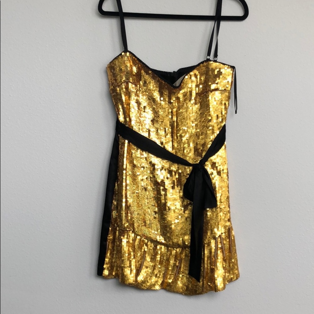 Dolce and Gabbana gold sequin dress